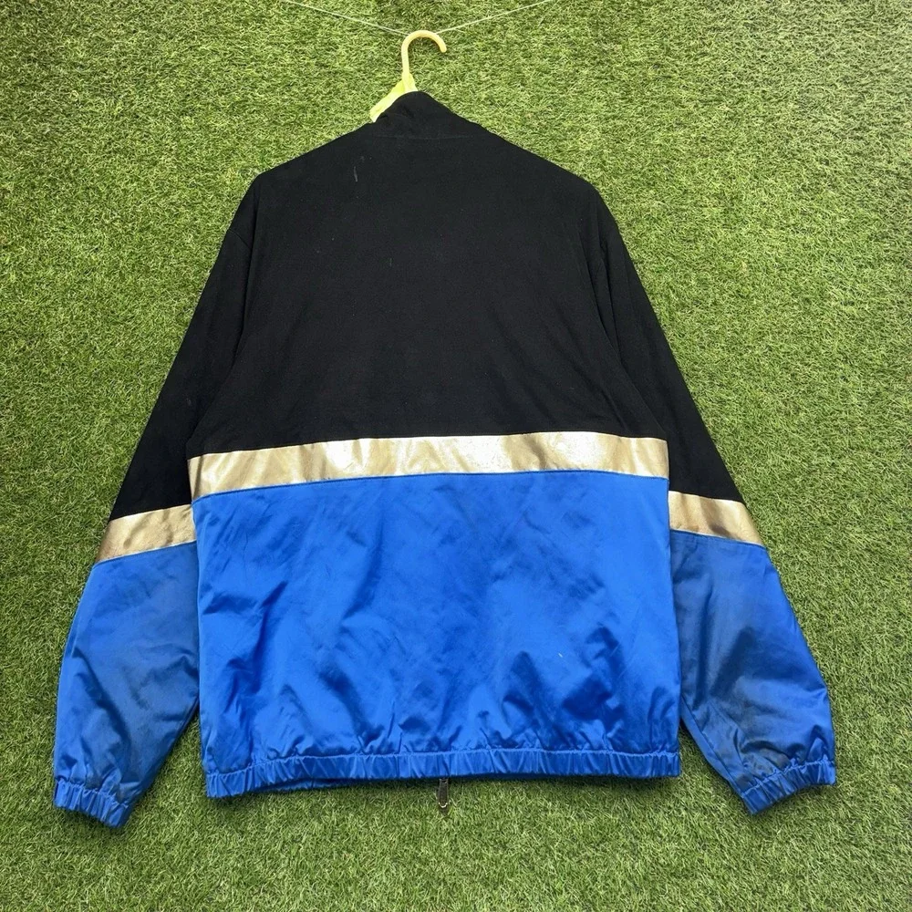 True Religion Bomber Jacket Mens Large Black Blue Suede Full Zip Chevron NWT